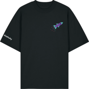 slashwhy Begeisterung Oversize T-Shirt Unisex black